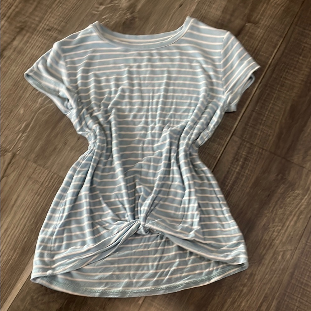 Striped Blue and White Girl's Top